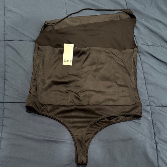 Bar III Asymmetrical One-Strap Halter Bodysuit | Open Back | Size L - Picture 5 of 5